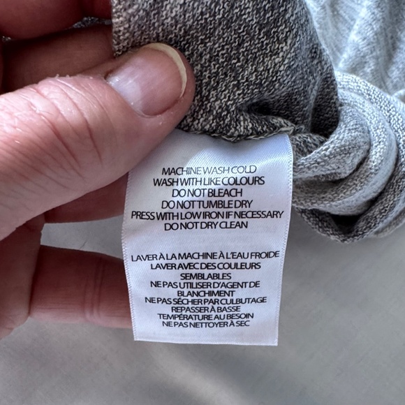 Womens Lightweight Pullover Knit V-Neck Hoodie Marled Gray Size XL Grunge School - Picture 8 of 13